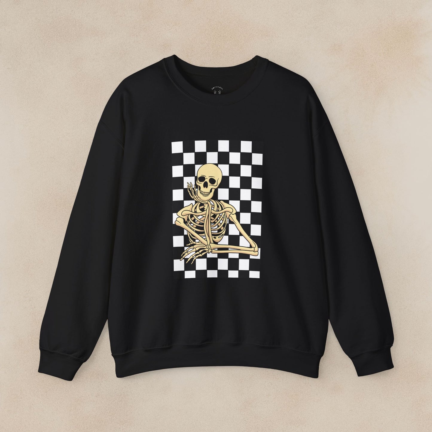 Skeleton Checkered Crewneck Sweatshirt