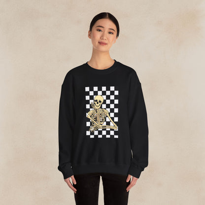 Skeleton Checkered Crewneck Sweatshirt